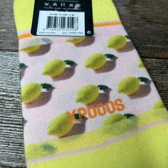 XPOOS  Expressive Anti Slip Lemon Footies Socks - Picture 7 of 7